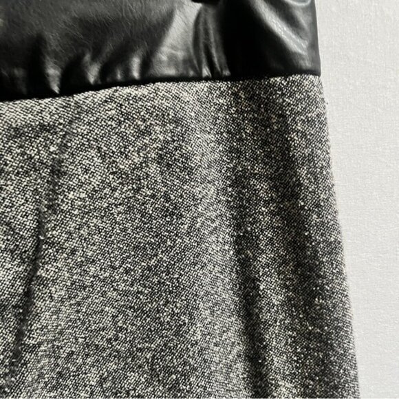 DS Lab wool silk vegan leather waisted cropped straight leg trousers Sz 10 - Picture 5 of 12